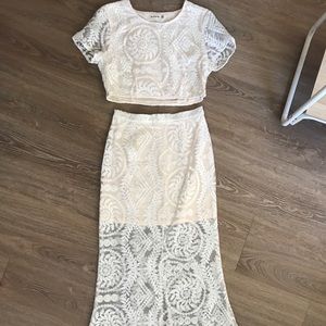 White Lace Two-Piece Set